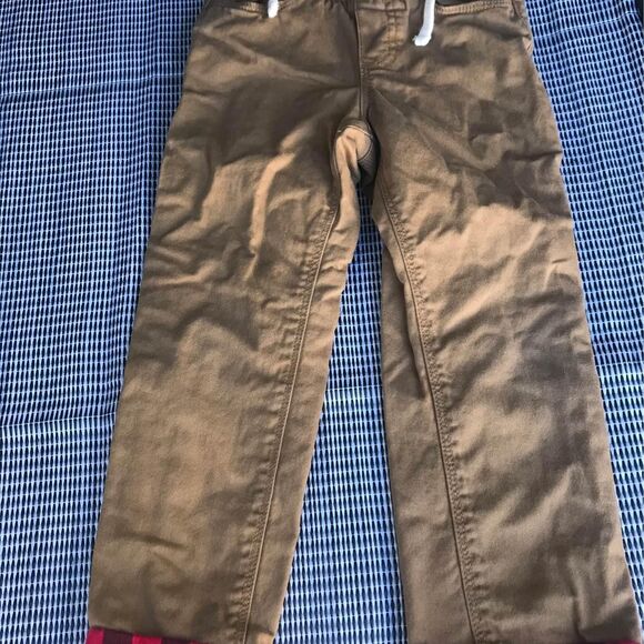 Boys Old Navy Tan & Flannel Pants & Red Flannel plaid outfit Size 4T - Picture 4 of 6